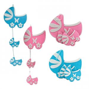 Filc falidísz rózsaszín vagy kék 3db-os