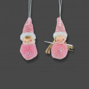 Fiú/lány figura szett rózsaszín akasztós 2db 10cm 630353