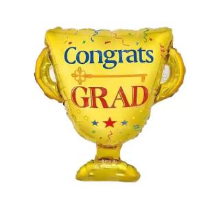 Fólia lufi, ballagásra, serleg, Congrats GRAD, 65 cm