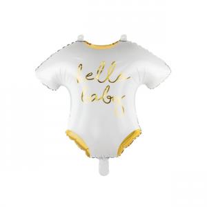 Fólia lufi fehér babaruha forma 51x45cm -hello baby