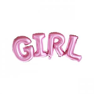 Fólia lufi Girl felirat 74x33cm - rózsaszín