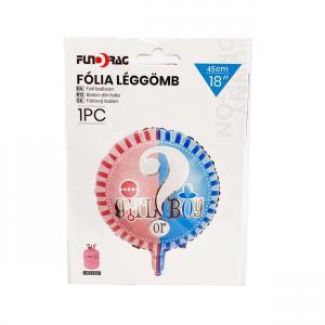 Fólia lufi girl or boy 45cm babaváró buli