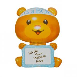 Fólia lufi írható macis rózsaszín vagy kék választható 82x116cm