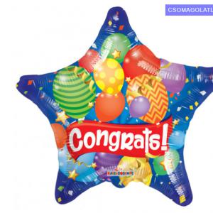 Fólia lufi, mini forma, congrats, csillag