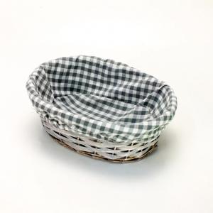 Fonott kockás kenyeres tál szürke fehér
