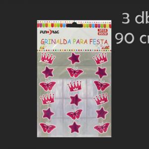 Függő dekoráció koronás 3db 90cm