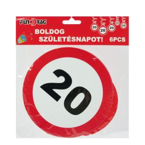 Függő spirál 20 Boldog Születésnapot 6db 18cm