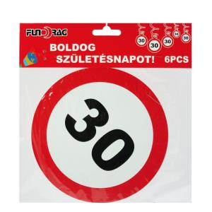 Függő spirál 30 Boldog Születésnapot 6db 18cm