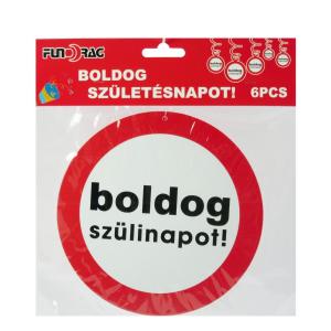 Függő spirál boldog szülinapot 6db 18cm