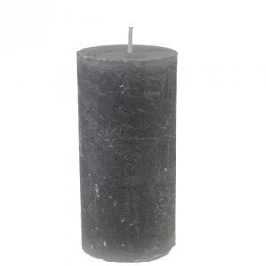 Gyertya rusztikus henger 5*10cm szürke
