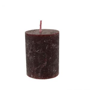 Gyertya rusztikus henger 5*6cm bordó