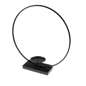 Gyertyatartó fém gyűrű 31cm fekete