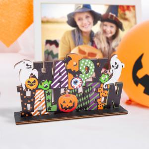 Halloween-i polc dekoráció fából -