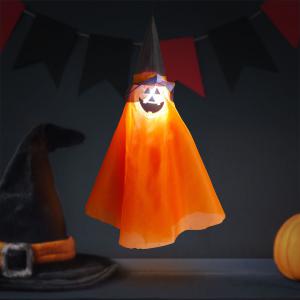 Halloween-i világító dekoráció - tök - felakasztható - RGB LED - 70 x 50 cm