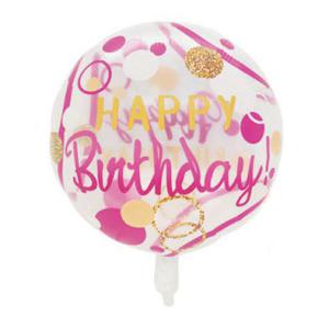 Happy Birthday - kör alakú átlátszó - Fólia Lufi - 45cm - Léggömb