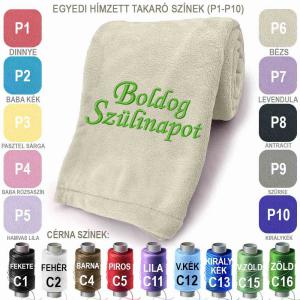 Hímzett Takaró 75x90cm - Szülinapi Hímzett Takaró, Pléd- Boldog Szülinapot - Ajándék Születésnapra