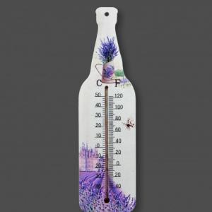 Hőmérő virágos levendulás 26,5cm 3f