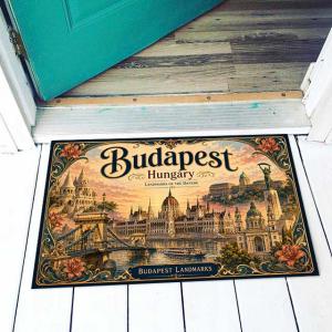 Hungary Lábtörlő - Budapest Landmarks lábtörlő 40×60 cm – Budapest nevezetességei Hungary ajándék