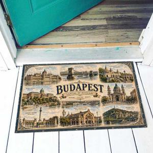 Hungary Lábtörlő - Budapest nevezetességei lábtörlő 40×60 cm – Capital of Hungary magyar ajándék