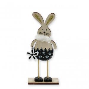 Húsvéti nyuszi dekoráció virággal 20cm