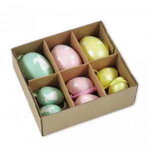 Húsvéti tojás 9db 6/4cm pasztell