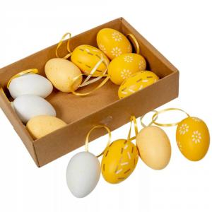 Húsvéti tojás sárga 6cm 12db-os