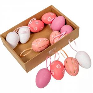 Húsvéti tojás sötét rózsaszín 6cm 12db-os