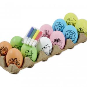 Húsvéti tojás színező +filctollak 12+4db tojástartóban