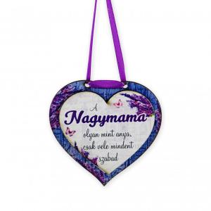 Hűtőmágnes akasztós Nagymama olyan, mint anya... levendulás 8,5cm