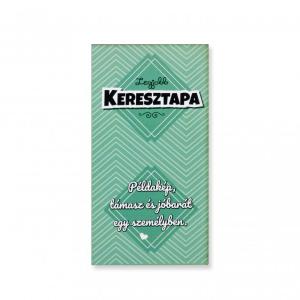 Hűtőmágnes Legjobb Keresztapa 7,5x14cm zöld