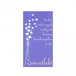 Hűtőmágnes Szeretlek lila levendulás 7,5x14cm