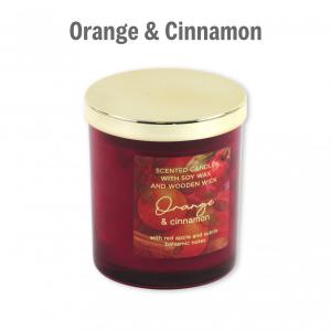 Illatgyertya pohárban tükör-fedővel Orange and Cinnamon 220g