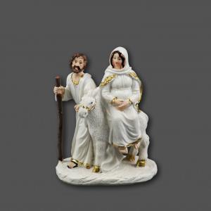 József+Mária szamáron fehér 9cm 047425