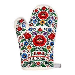 Kalocsai mintás Hungary főzőkesztyű – Magyaros ajándék és szuvenír
