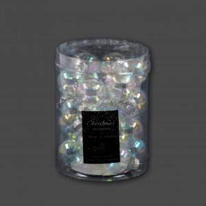 Karácsonyfadísz átlátszó gömb 24db 25mm