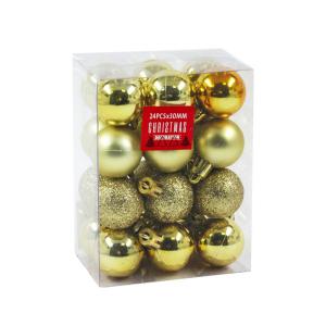Karácsonyfadísz gömb arany 24db 3cm CAN204000