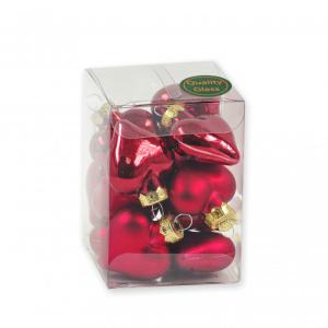 Karácsonyfadísz szív bordó 12db 4cm