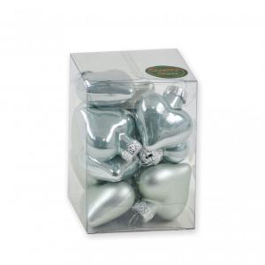 Karácsonyfadísz szív szürkés kék 12db 4cm