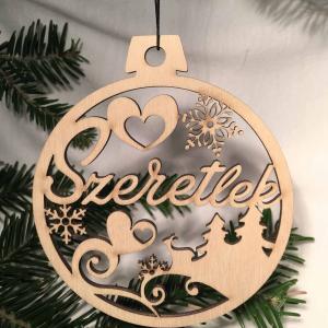 Karácsonyi Ajándék - Szerelmes ajándék - Szeretlek – Karácsonyi Díszgömb