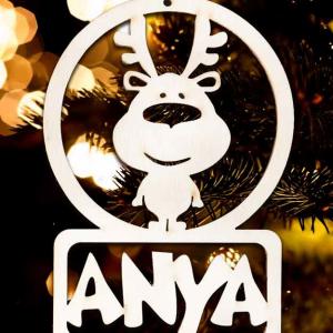 Karácsonyi Díszgömb - Anya Rénszarvas – Karácsonyfa díszek – Karácsonyi ajándék ötletek