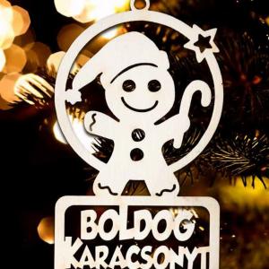 Karácsonyi Díszgömb - Boldog Karácsonyt Mézi – Karácsonyfa díszek – Karácsonyi ajándék ötletek