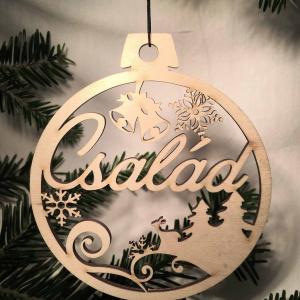 Karácsonyi Díszgömb - Család – Karácsonyfa dísz – Karácsonyi ajándék