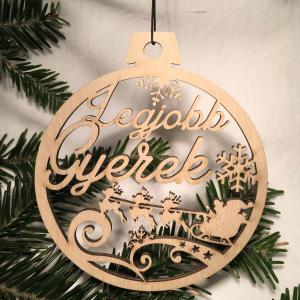 Karácsonyi Díszgömb - Legjobb gyerek – Karácsonyfa dísz – Karácsonyi ajándék