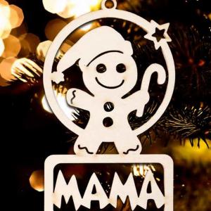 Karácsonyi Díszgömb - Mama Mézi – Karácsonyfa dísz – Karácsonyi ajándék