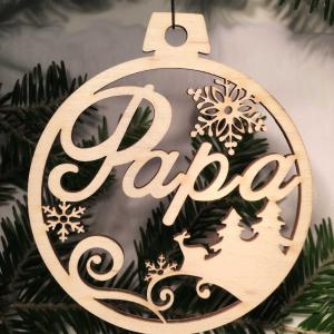 Karácsonyi Díszgömb - Papa – Karácsonyfa dísz – Karácsonyi ajándék ötletek