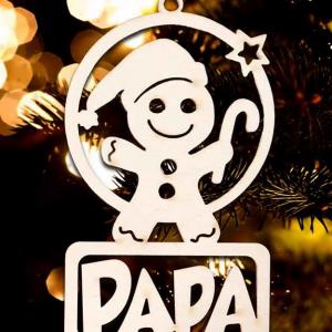 Karácsonyi Díszgömb - Papa Mézi – Karácsonyfa díszek – Karácsonyi ajándék ötletek