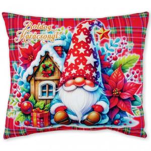 Karácsonyi díszpárna manó csillagos 30x26cm