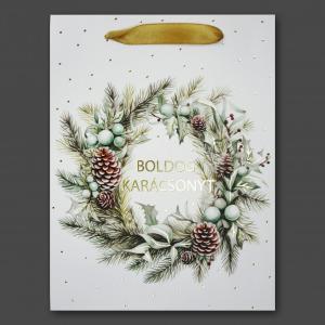 Karácsonyi dísztasak Boldog Karácsonyt óriás 31x12x42cm 370376