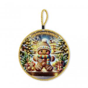 Karácsonyi edényalátét/falidísz mézeskalács ünnepi 17x19cm