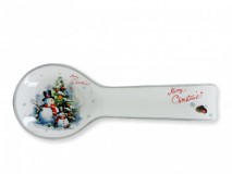 Karácsonyi fakanáltartó hóember 24cm